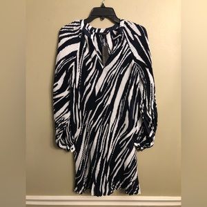 New Banana Republic Navy/White Pleated Accordion Dress Women Size Small
